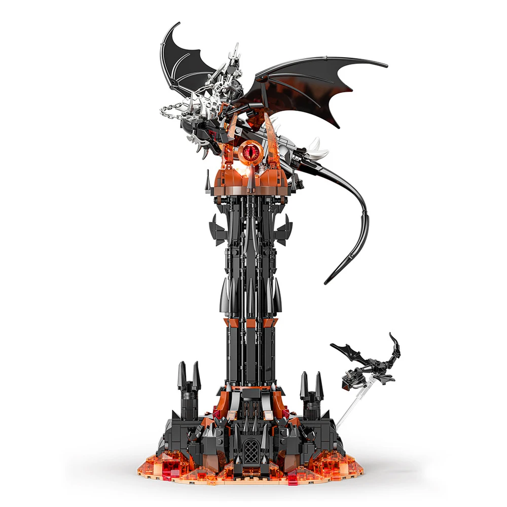 

В НАЛИЧИИ MOC Creativity Dark Tower, строительные блоки, сборка черного дракона, кирпичи, модель, игрушки «сделай сам» для детей, подарочный набор на день рождения