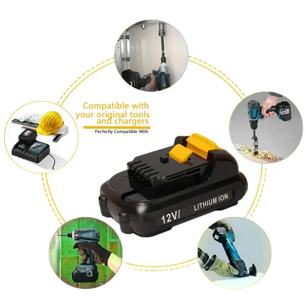 Оригинальный литий-ионный аккумулятор Dewalt, 12 В, 2 Ач, DCB120 DCB123 DCB125 DCB124 DCB122 DCD710, отвертка для электроинструмента