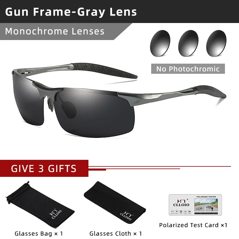 CLLOIO Aluminium Photochrome Sonnenbrille Männer Polarisierte Tag Nacht Fahren Chameleon Gläser Anti-Glare Ändern Farbe Sonnenbrille UV 4