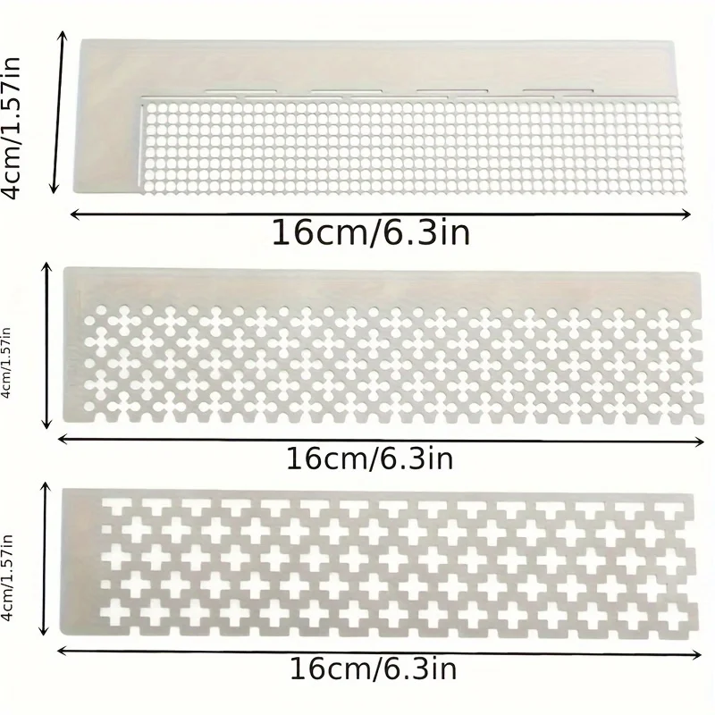 3pcs Diamond Painting Cross Stitch Ruler DIY Artificial Tools Stainless Steel Drawing Ruler Square Diamond Ruler 3-Piece Set