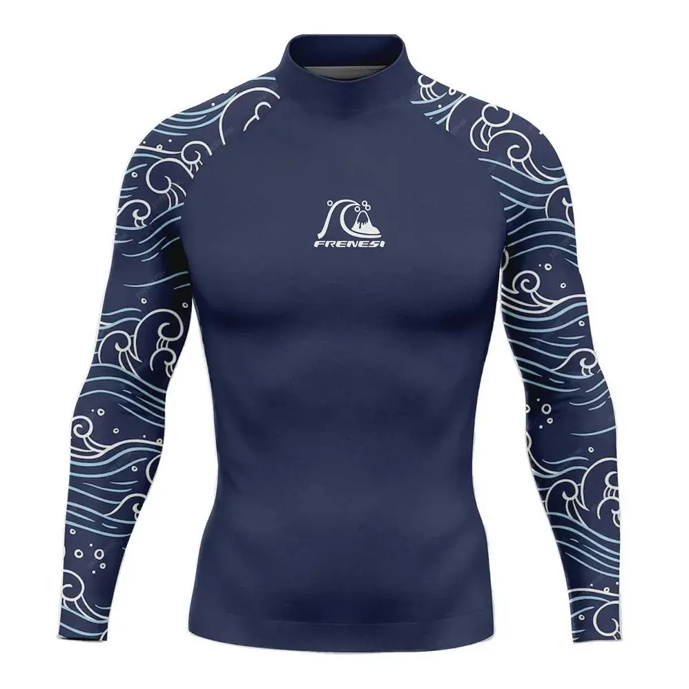 Sea Waves Frenesi Rash Guard Surfing Diving Swimwear Long Sleeve T-shirt Swim Skinsuit Tops Uv Swimming Tight Surf Gym Clothes