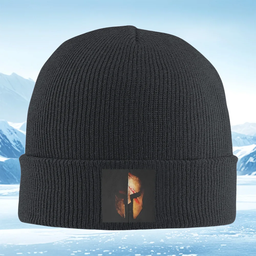 Spartan helmet dark blood battle. Men Women Unisex Knitted Hat Beanie Pullover Cap Winter Thermal Warm Christmas Outdoor Cycling