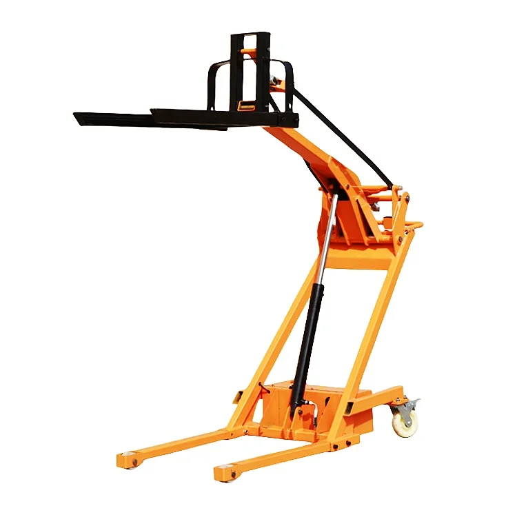 Hochwertiger 500 kg-700 kg elektrischer tragbarer Gabelstapler mit Selbsthebefunktion, kleiner Gabelstapler, tragbarer Stapelkran