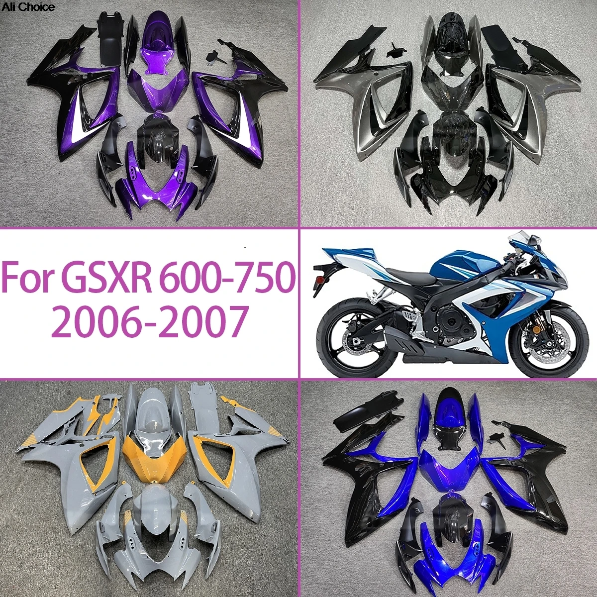 New Fit For SUZUKI 2006 2007 GSXR 600-750 Injection Customizable Color Schemes Molding Fairings 06 07 GSXR600 GSXR750
