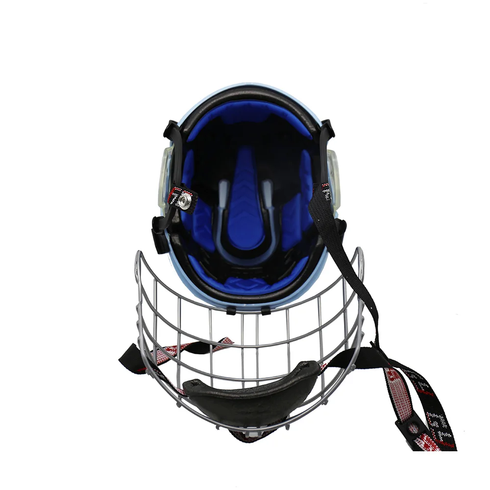ใหม่โลโก้ที่กําหนดเองหมาป่าสไตล์ ICE Hockey หมวกกันน็อก Breathability System กรงเหล็ก ROCKET เด็กฮอกกี้อุปกรณ์