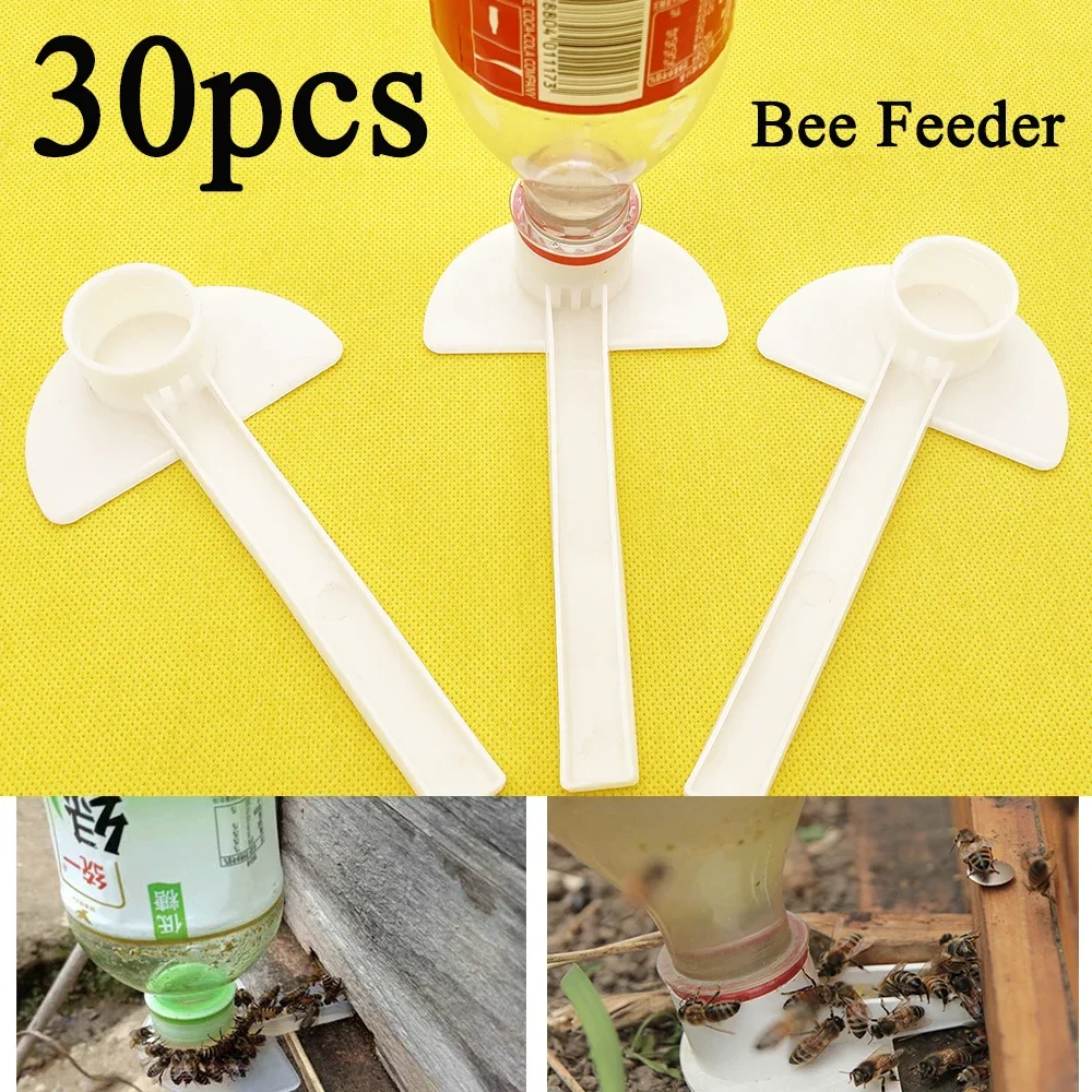 30PCS Bee Feeder Plastic Sugar Water Troughs for Honey Bees Farming Apiculture Supplies Duckbill Feeding Tool for Beekeeping