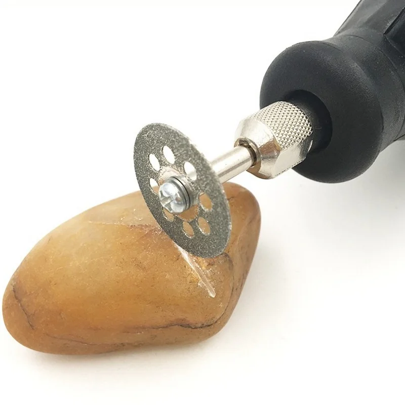 10ชิ้น22มมมินิเครื่องมือคมตัดโรตารี่เครื่องมือตัดโรตารี่ดิสก์อุปกรณ์หน้ากาก DIY สำหรับ Dremel พร้อมก้าน2ชิ้น