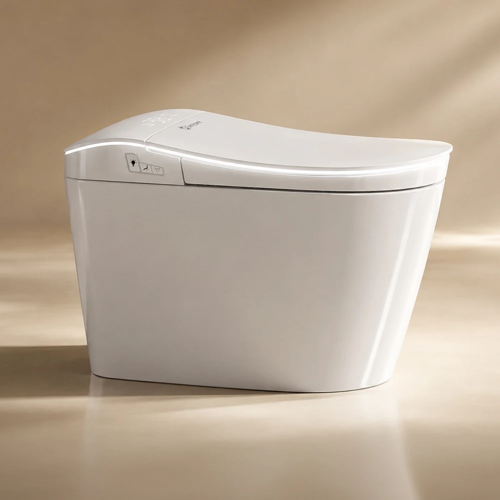 Sanyipace Foot Kick Sensor Smart Toilet and Bidet Build-in Tank Instant Warm Water Rear Female Wash with Fragrance Tablet Auto Flush Toilet Seat