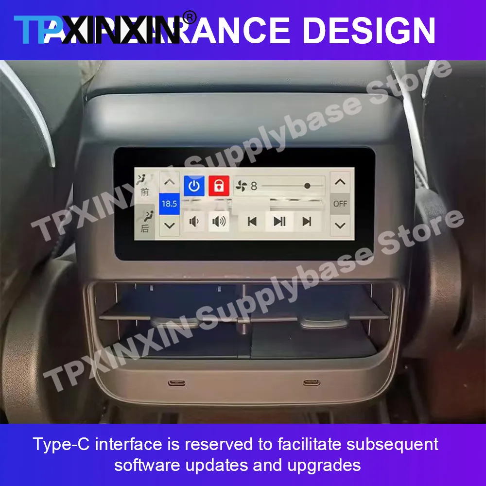 For Tesla Model 3 Y Android Multimedia Player Rear Seat Entertainment System Display With Air Conditioning Control