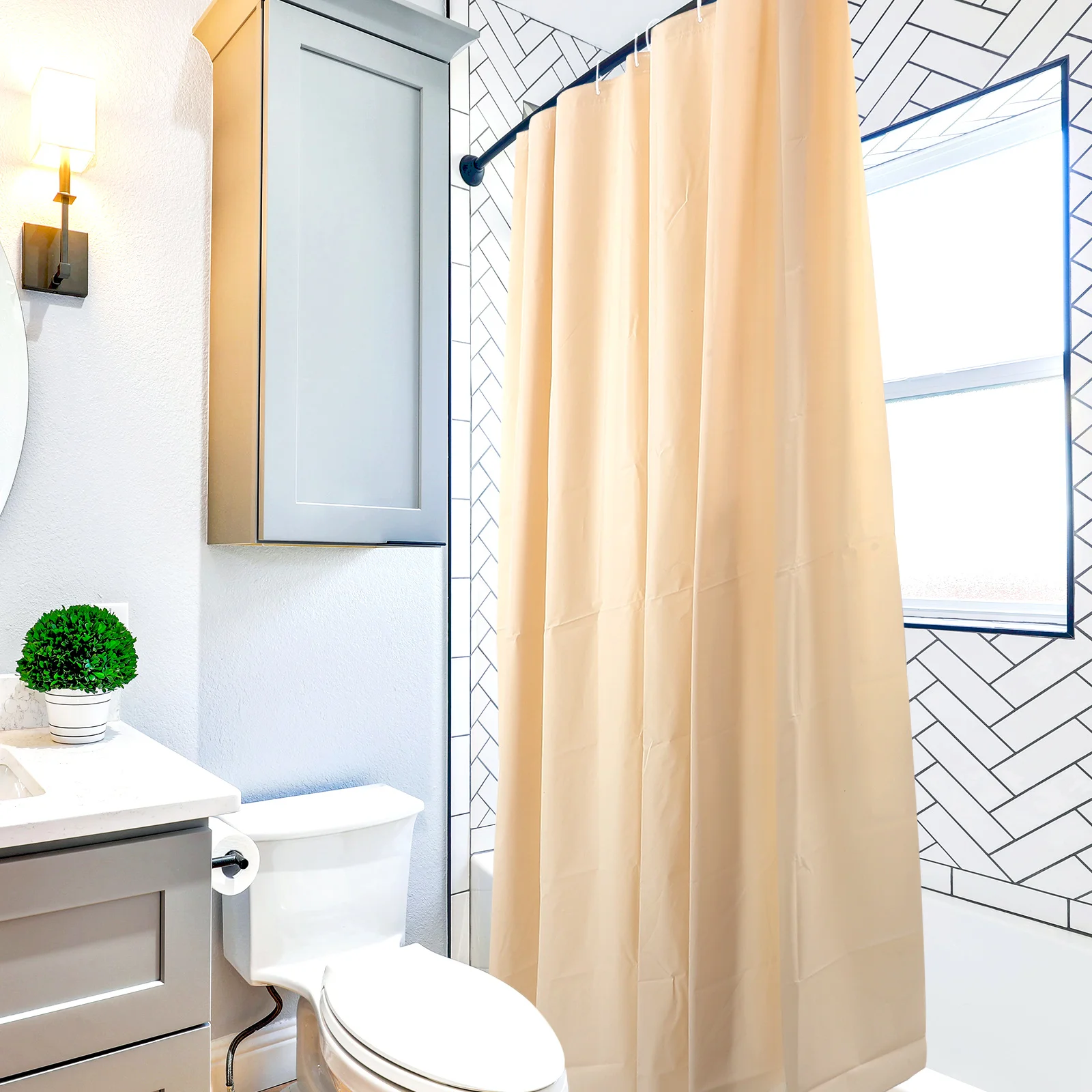 

Solid Color Peva Shower Curtain Thickened Waterproof Bath Shower Curtain Bathroom Decor Hook Included Bathroom Decor