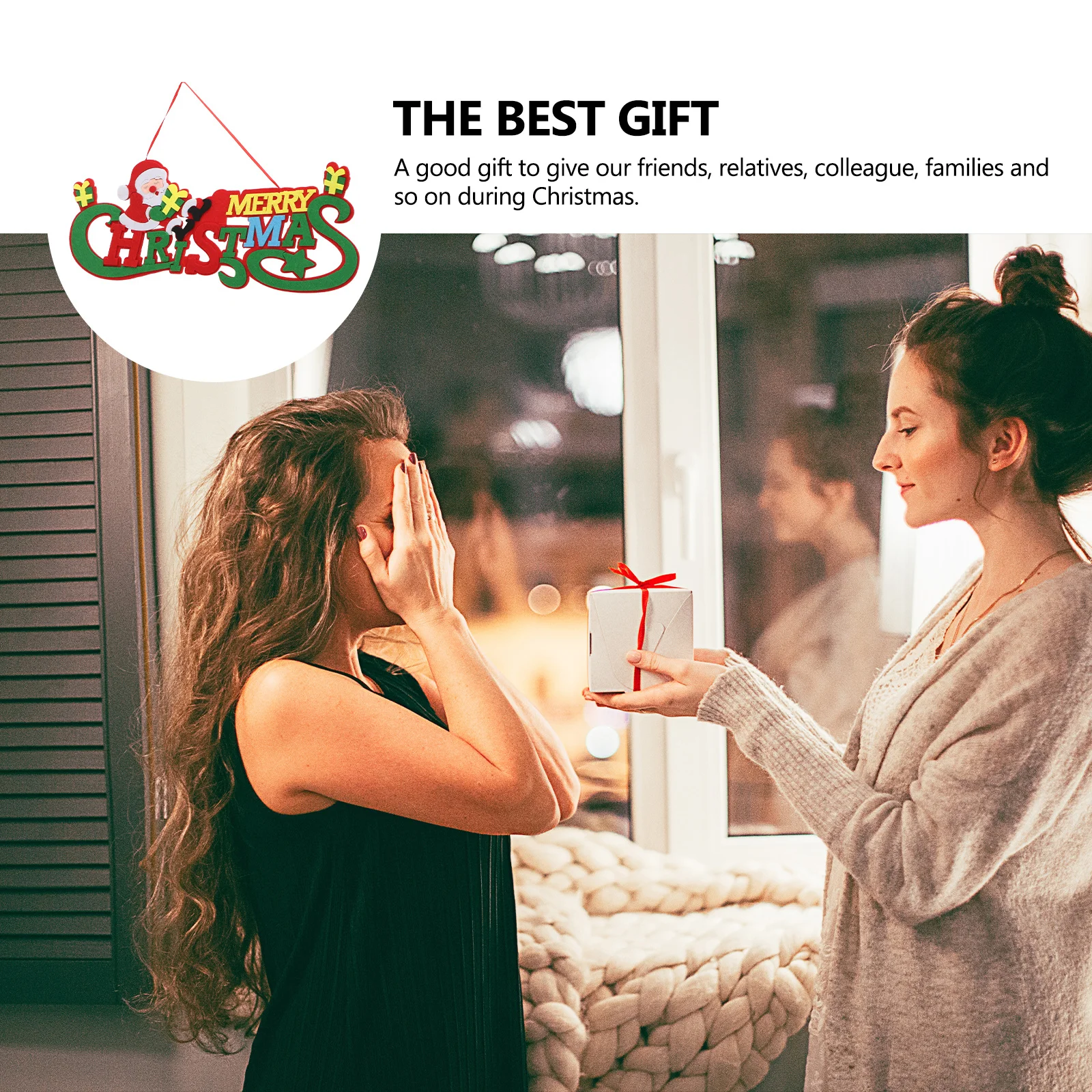 

2Pcs Christmas Tree Hanging Pendant Felt Ornament for Holiday Home Party Door Wall Decoration Christmas Decoration