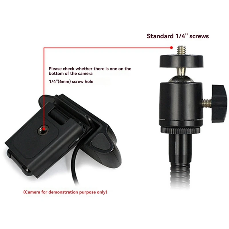 Hose Desktop Webcam Stand Adjustable Metal Desk Tripod Streaming Support With Sturdy Mount Base-AU47