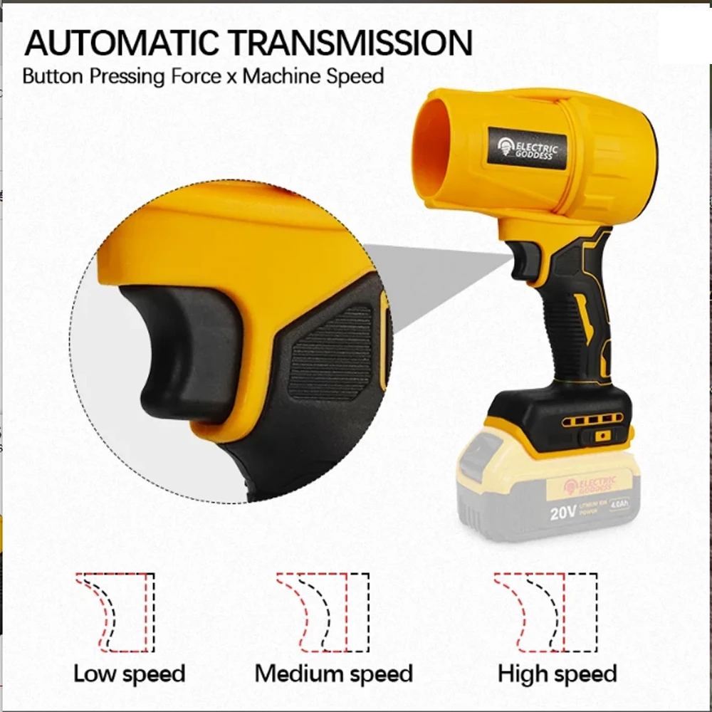 منفاخ توربو كهربائي مروحة نفاثة 2000 وات بدون فرش 200 متر/الثانية منفاخ هواء لتنظيف الفناء، أداة الحديقة لماكيتا/ديوالت/ميلووكي