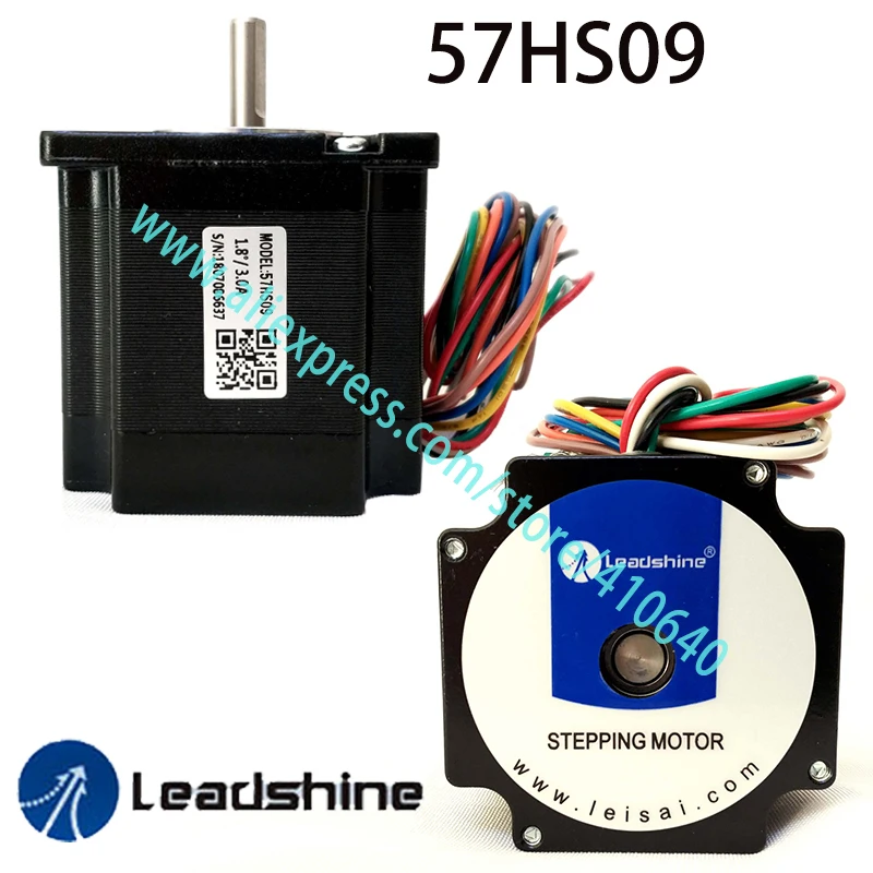 1 Piece GENUINE Leadshine stepper motor 57HS09 rated current 3 A NEMA 23 with 0.9 Nm torque 8 lead wires 56 mm length