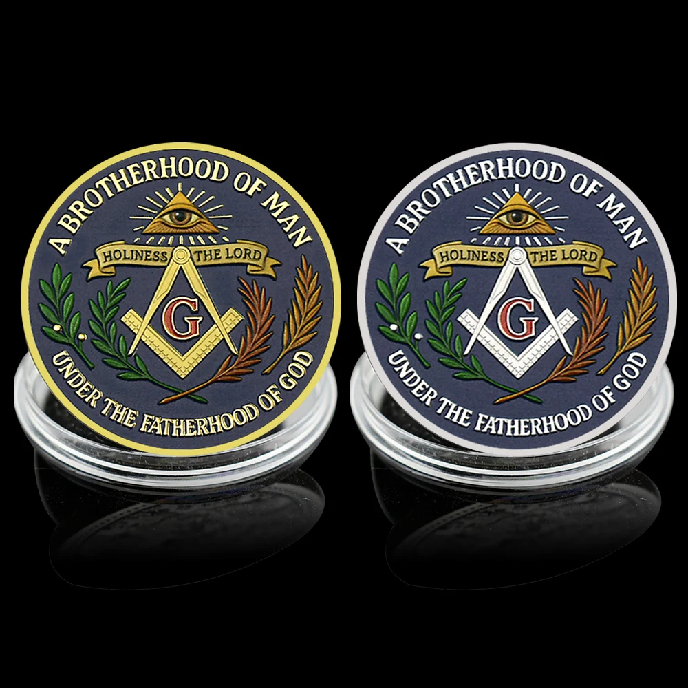 

2pcs Masonic Freemasonry Commemorative Coin The Eye of God Coin Holiness to the lordCommemorative Medal Gifts