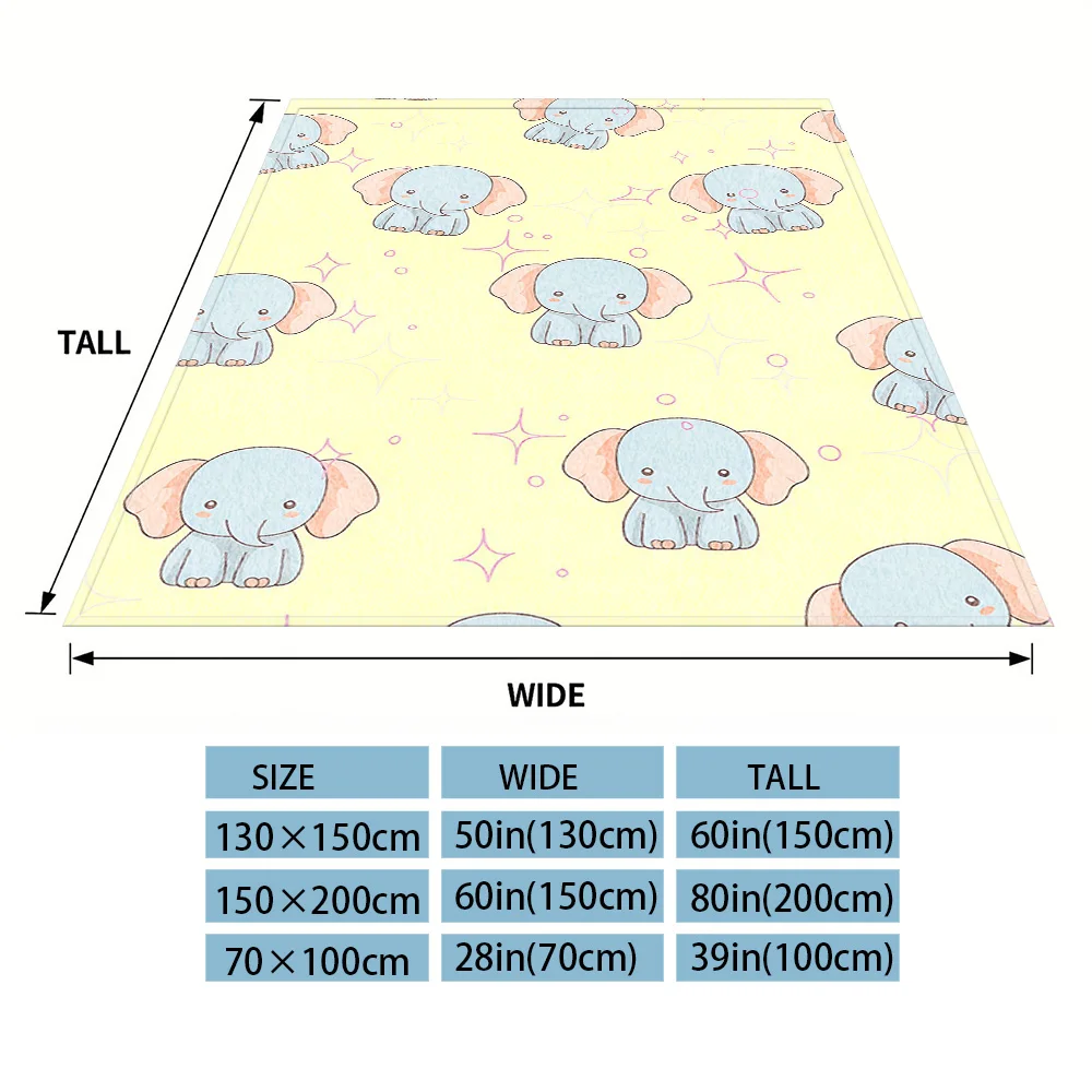 Cute Elephants Nap Blanket,Flannel Blanket,Suitable For Sofas,Beds,Cars,Rooms,Offices,Camping,Exquisite Gift Blankets