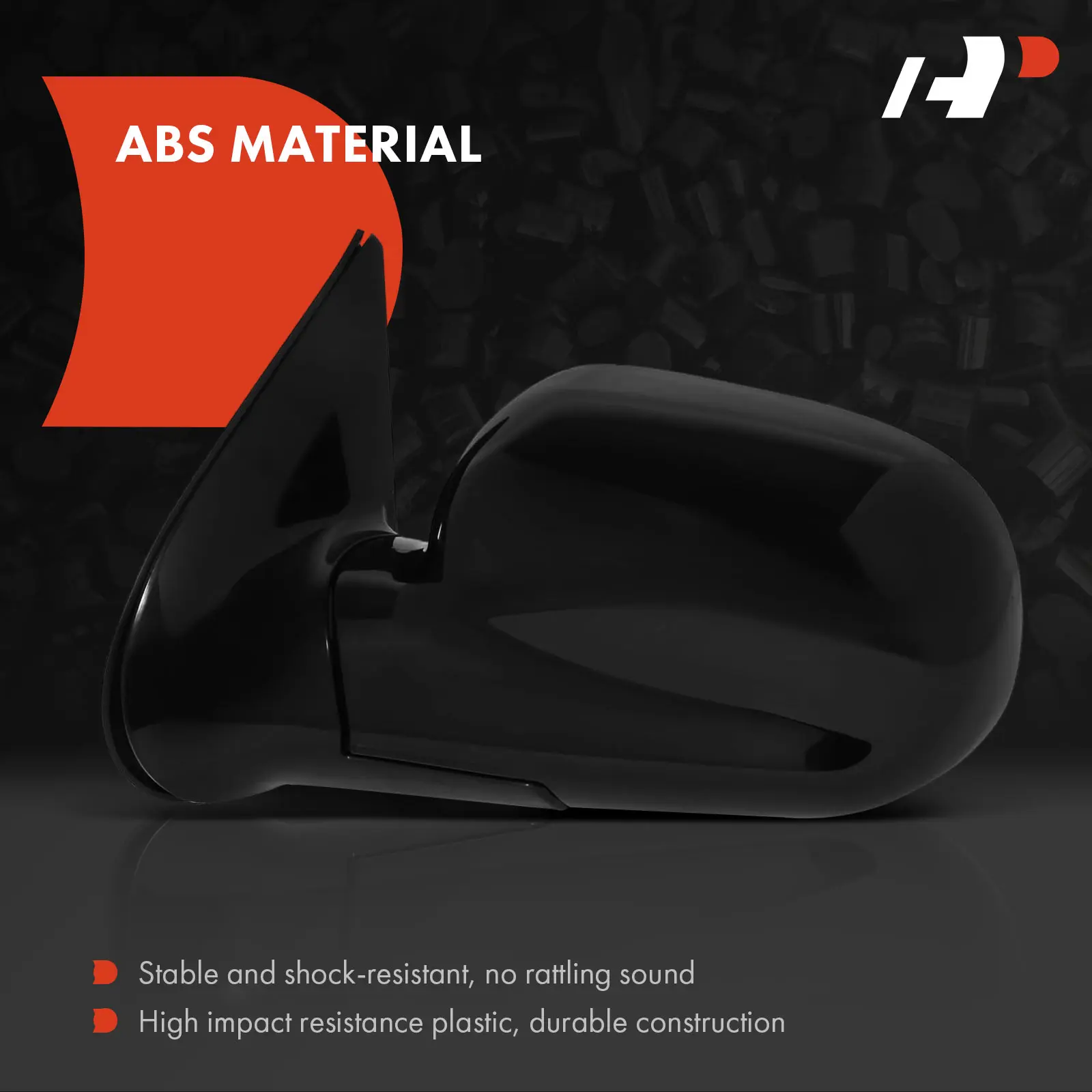 A-Premium Driver Side Power Door Mirror for Hyundai Santa Fe 2003-2004 Power Folding Smooth Black