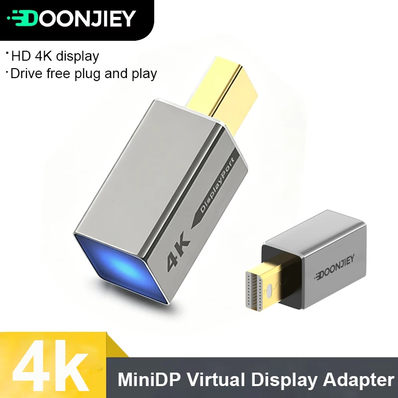Mini DP Virtual Display Adapter EDID Emulator Plug Headless Ghost Display Emulator Mini DisplayPort Dummy Plug for Video Card