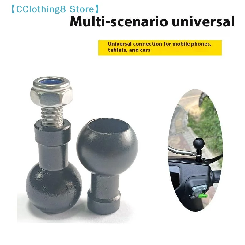 1 Piece Motorcycle Sport Camera Mount Connector 17mm/25.4mm Ball Head To M6 M8 M10 Screw Bracket Connector For Camera【AliS8】