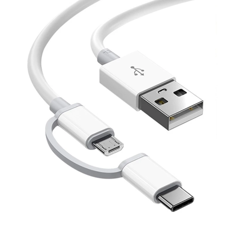 2 In 1 USB Data Sync Fast Charging Cable Micro USB Type C to USB Cable for Phone Dropship