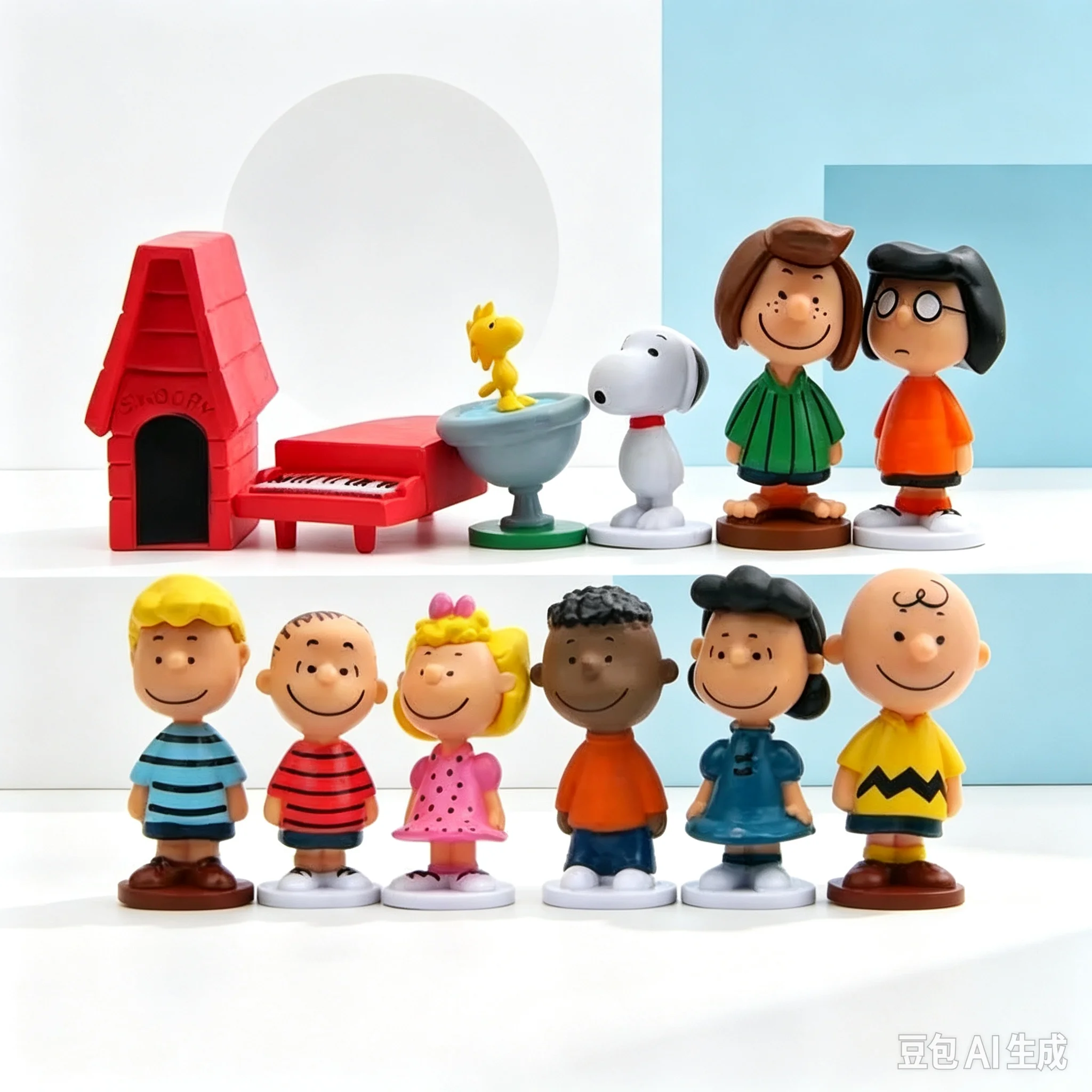 Hot Selling Japan Cartoon Peanuts Snoopy Charlie Sally Woodstock Mini Figure Model Toys Miniature Cake People Collection Props