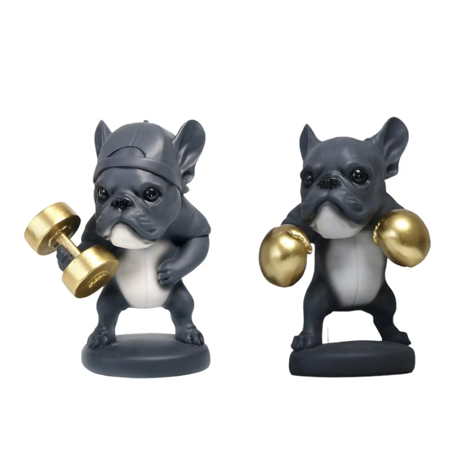 

Fitness Dog Statue Holiday Decor Creative Realistic Decorative Crafts Desktop Decoration for Indoor Table Desk Living Room Shelf