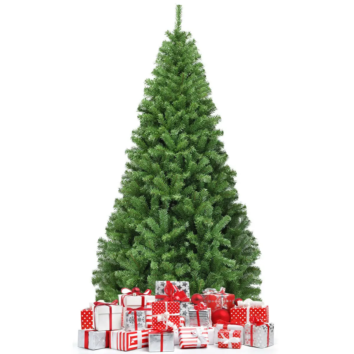 6FT/7.5FT Christmas Tree PVC Artificial 1000 Tips Premium Hinged w/ Solid Metal Legs