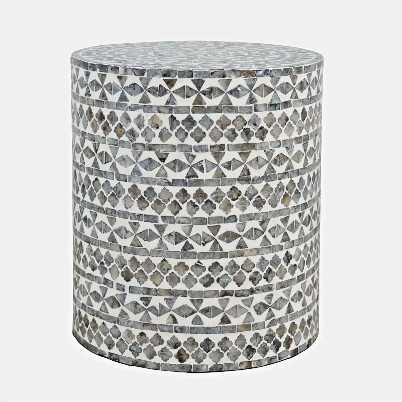 

Premium living room decoration mosaic mother of pearl inlaid stool luxury mop side table stool
