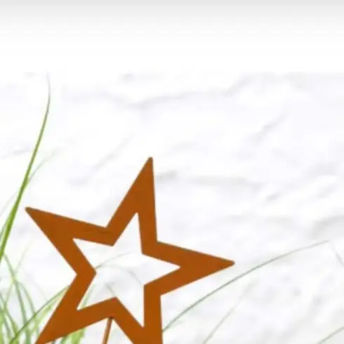 Rustic Metal Star Garden Stakes Set Of 4, Vintage Weathered Outdoor Decor For Patio, Lawn And Seasonal Yard Display, 25 Cm