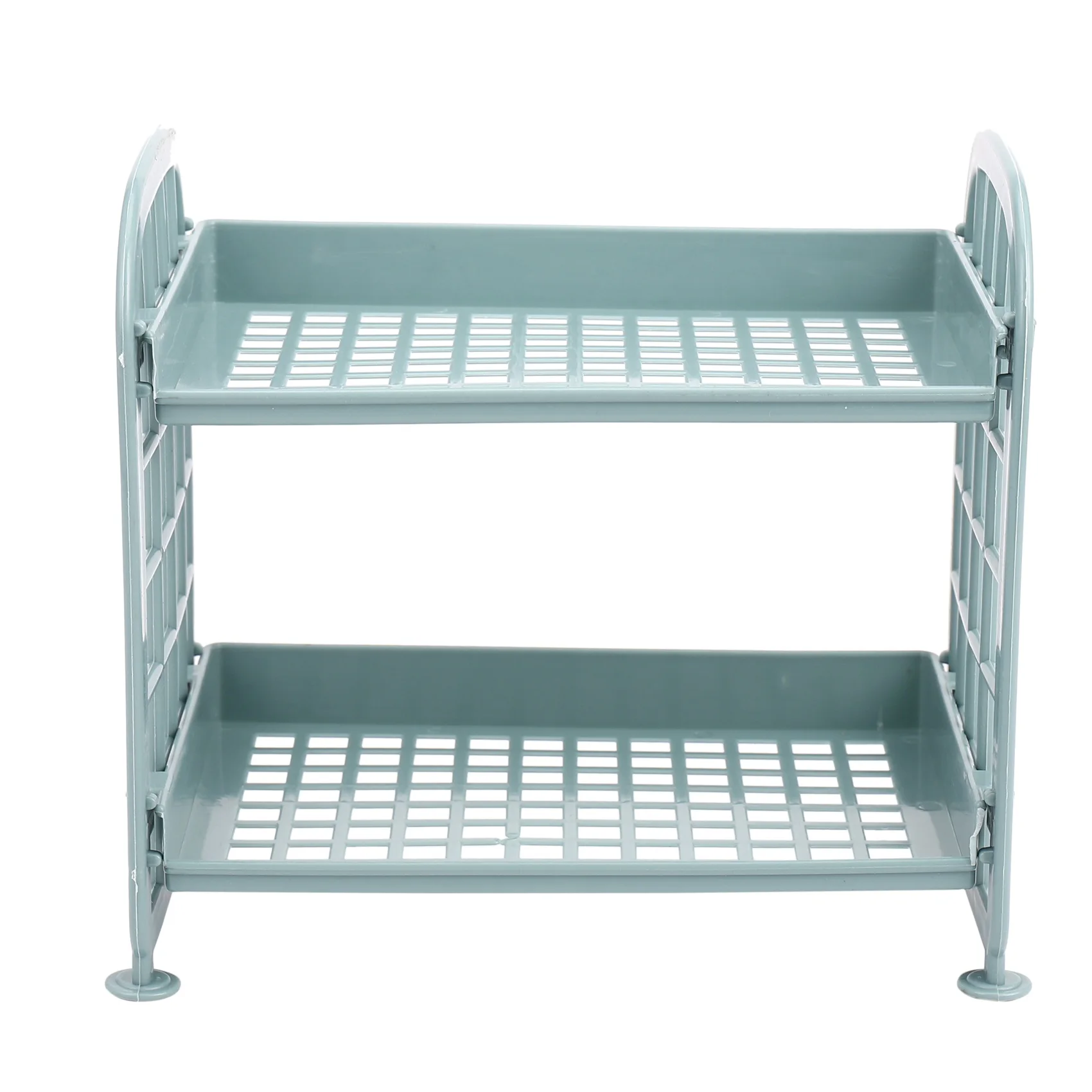 Storage Shelves,Plastic Small Storage Shelves - 2 Tier Shelf Shelving,Kitchen Shelf Bathroom Organizer(Nordic blue)