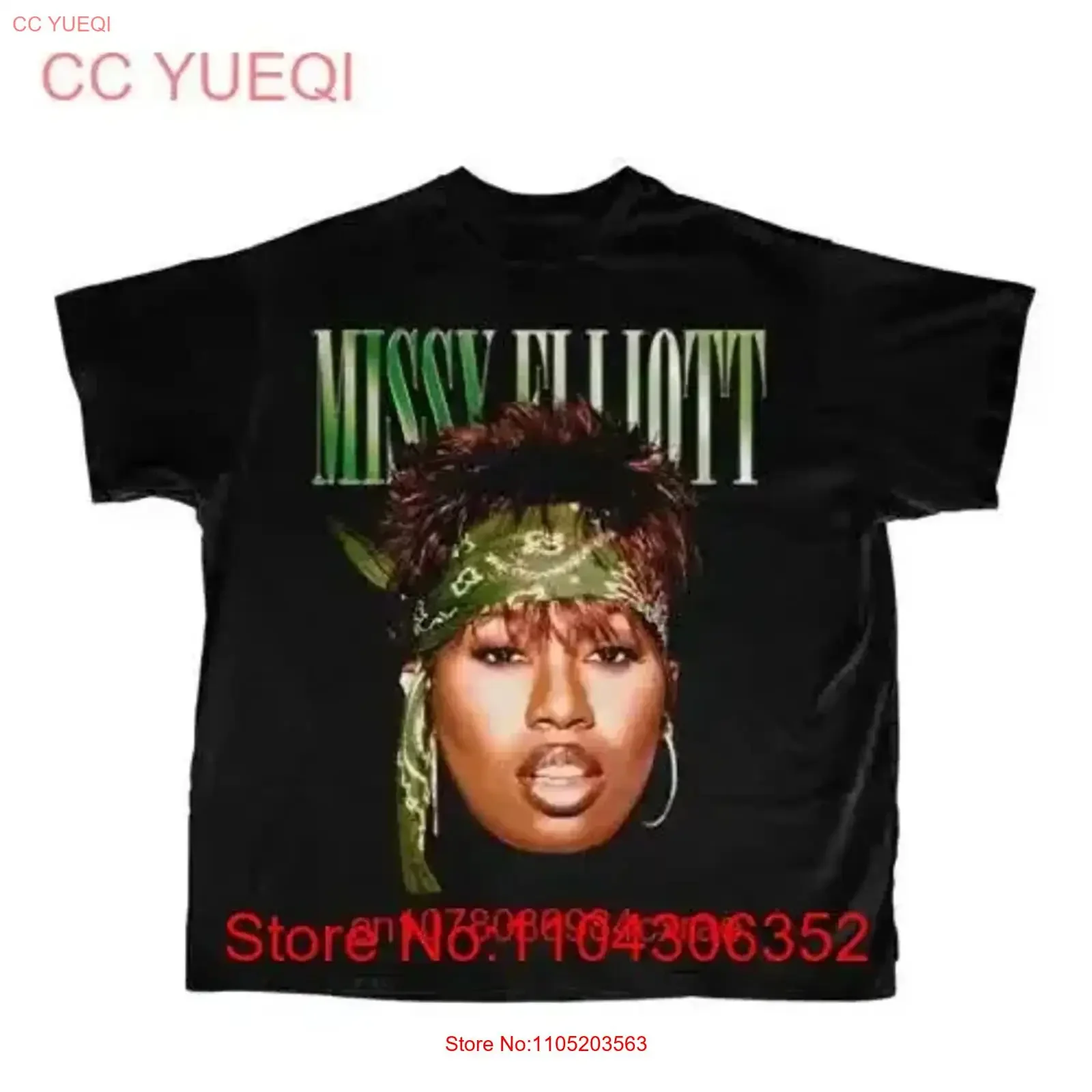 FREESHIP nueva Popular Missy Elliott negro S 234XL camiseta WS181 vintage lavado transpirable Top para uso diario streetwear