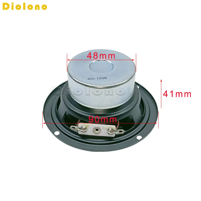 4Ohm 10 واط مكبر الصوت مكبر الصوت كامل التردد المتكلم 48 مللي متر الداخلية المغناطيسي antimمغناطيسي القطر 90 مللي متر رغوة حافة الارتفاع 42 مللي متر