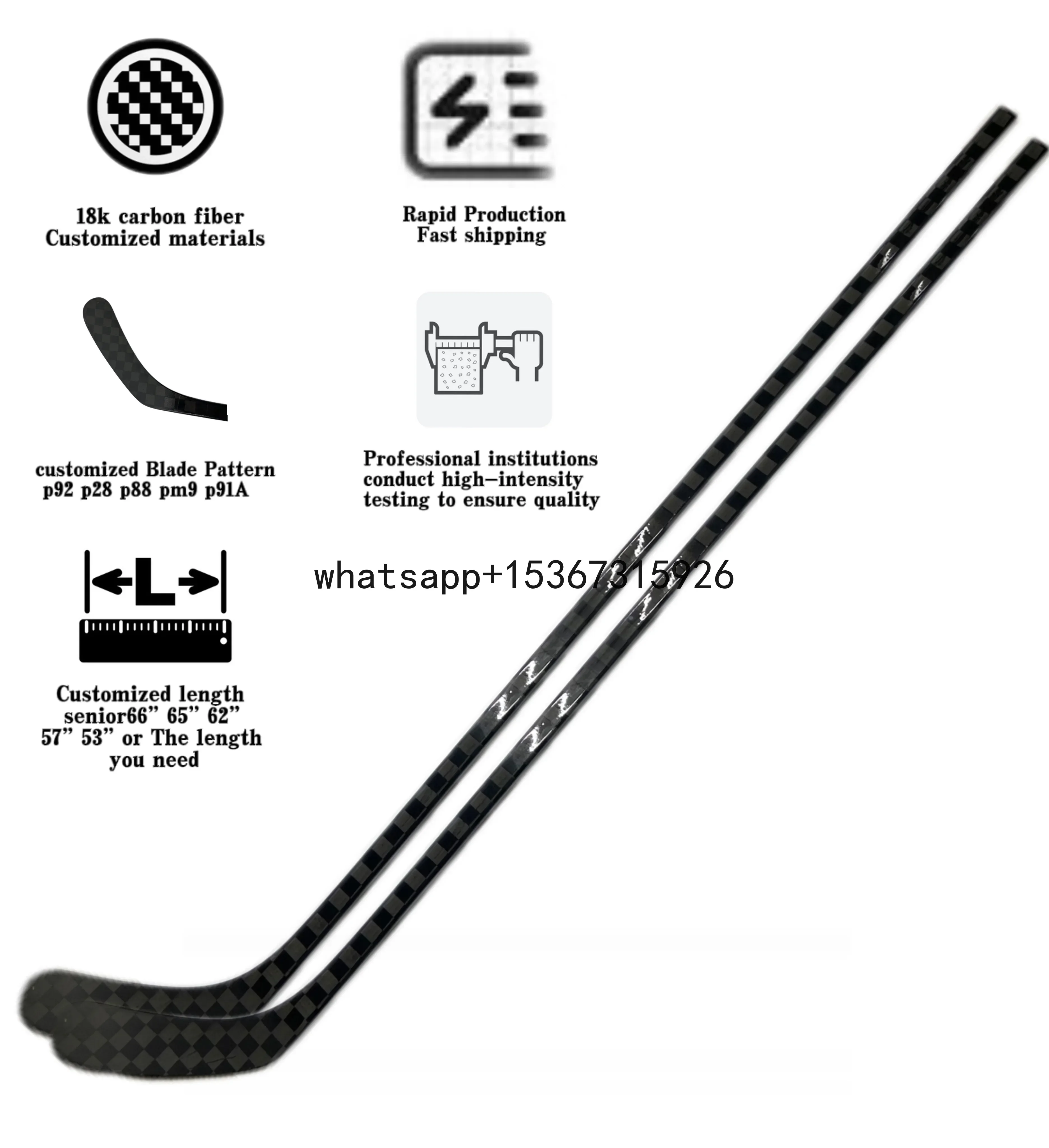 New Product	 model Custom brand carbon fiber Ice Hockey Sticks from professional China with factory price