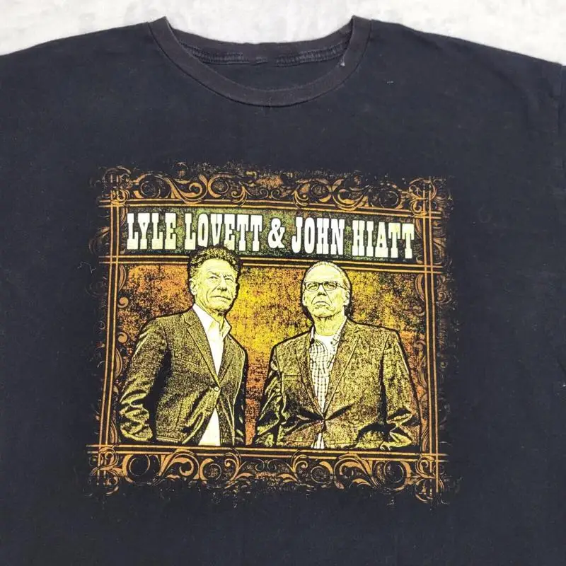 Lyle Lovett Black Crew Country Music Concierto Tour John Hiatt Camiseta El312