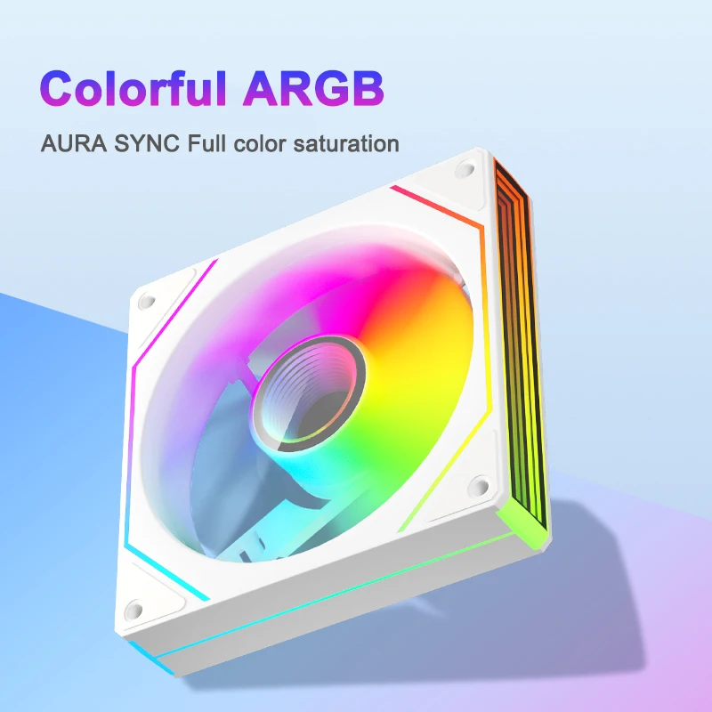 パワートレイン PRISM 7 PRO コンピューターケースファン 120mm ARGB シャーシファン 12V 4ピン PWM 大風量 リバースCPU冷却ファン