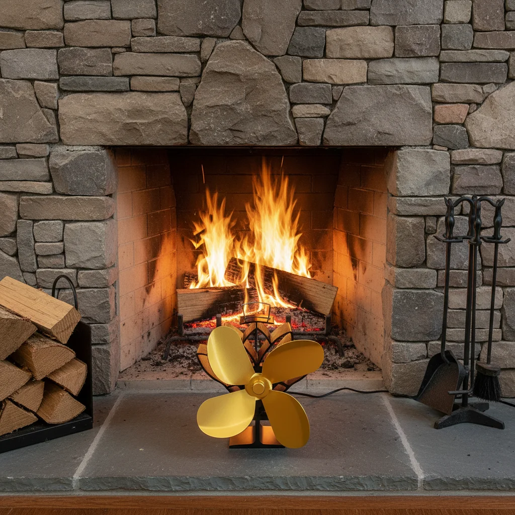 

Aluminum Alloy Fireplace Fan Wood Stove Fan Heat Powered Non Electric Heat Activated Fan For Wood Burning Stove E-Friendly 2025