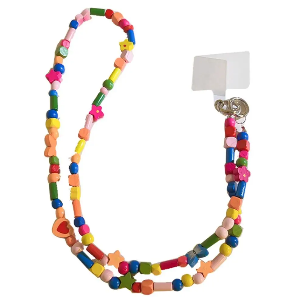 

Crossbody Mobile Phone Lanyard Crossbody Colored Irregular Anti Loss Mobile Phone Beaded Long Chain Long-style Sweet