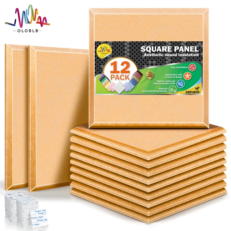 Square Panels Sound Proofing Wall Panels Acoust Insulation Sound Absorbing Panels Home Studio Soundproof For Room Noise Insulato