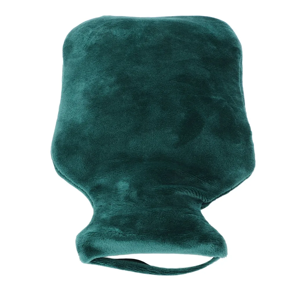 Bolsa de Agua Caliente de 1000 ml de Capacidad, Doble Bolsillo para las Manos con Cinturón, Botella de Agua Caliente Verde Oscuro, Cómoda Bolsa de Agua Caliente