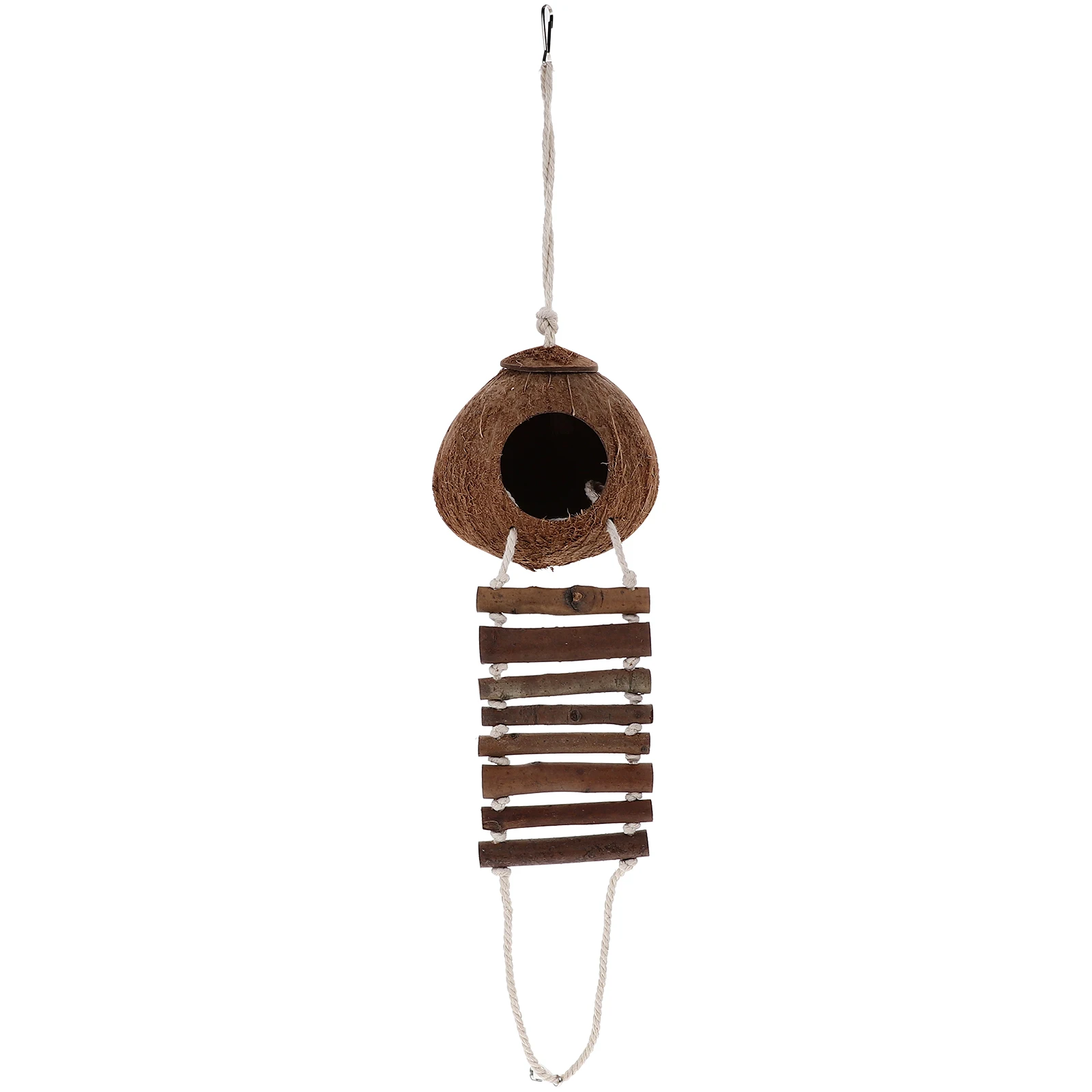 

Animal Crab Cabin Ladder Coconut Shell Wooden Hiding Terrarium Hideout with