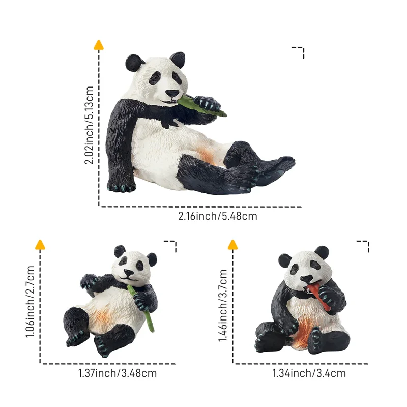 6 pezzi Toymany simulazione panda figure fauna selvatica modello animale giocattoli azione per bambini set regalo per bambini mini figurine da collezione