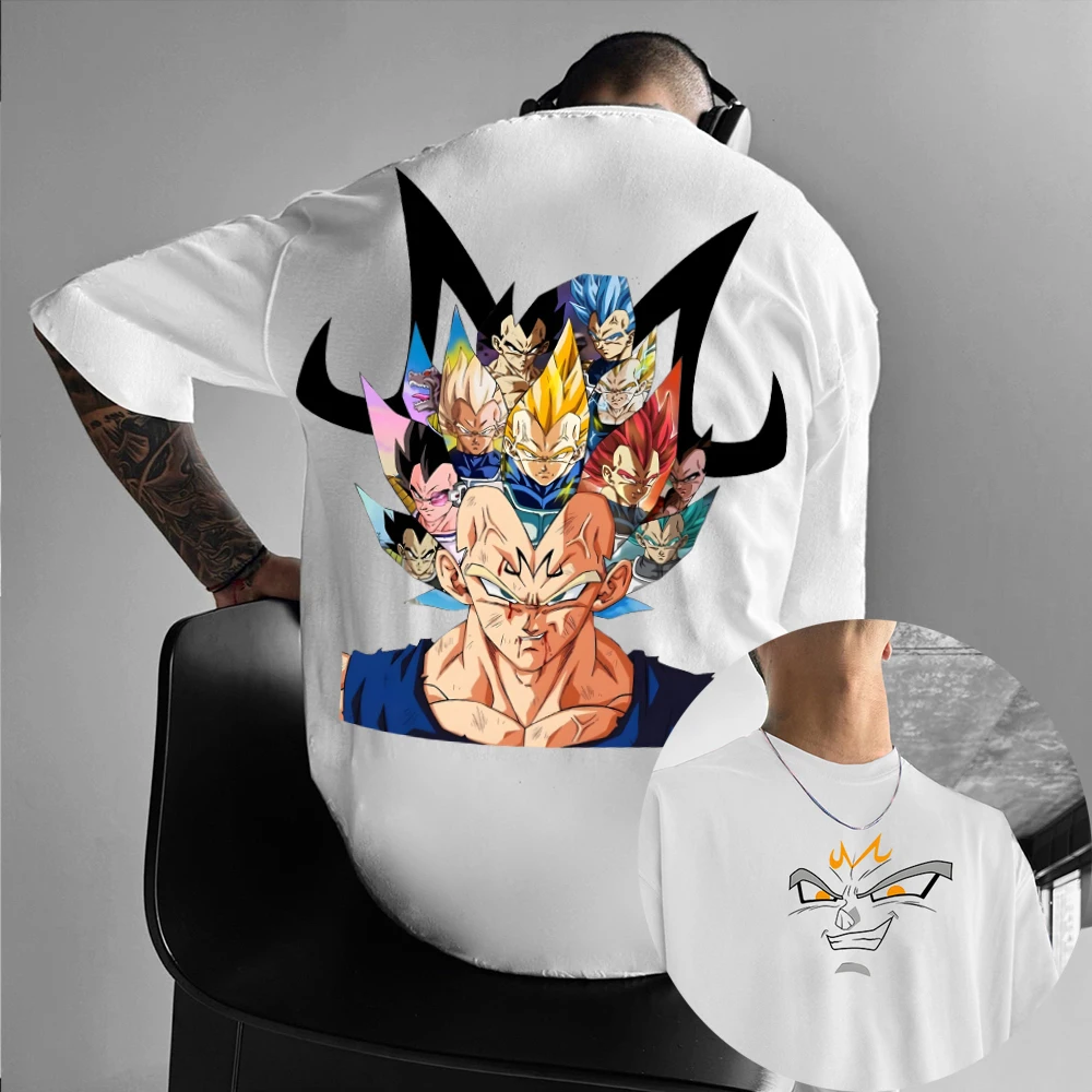 Dragon Ball Z Print Short Sleeve Cotton T-Shirt Son Goku Vegeta Men Women Clothes Harajuku Y2k Tee Vintage Summer Streetwear