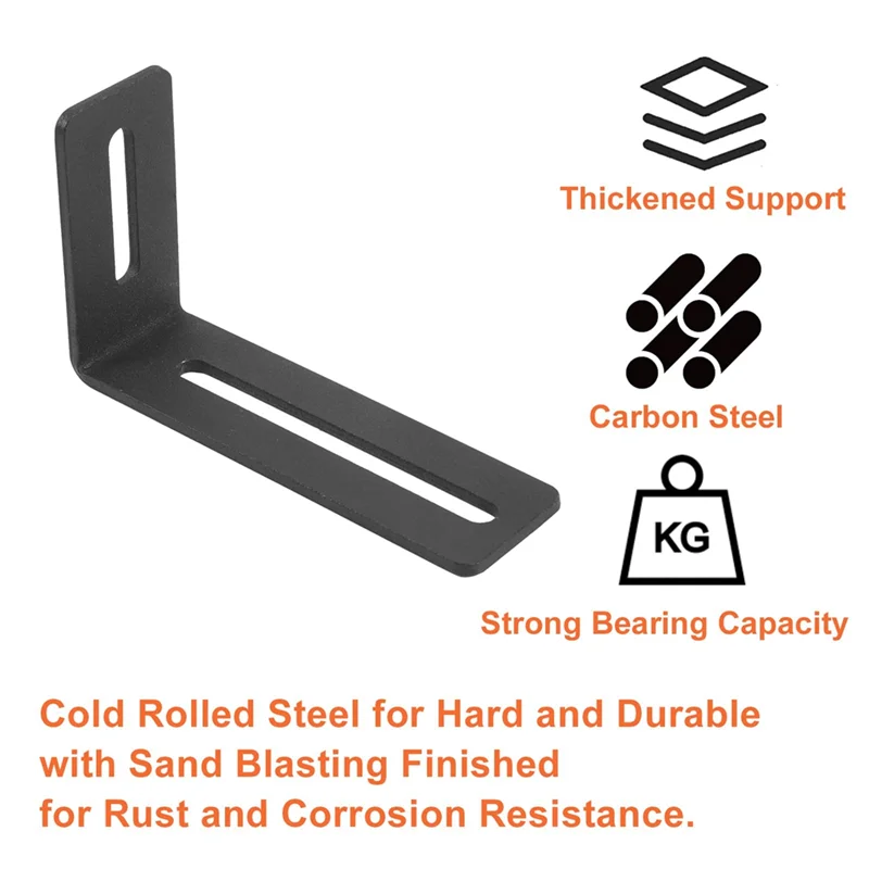 

【NEW】4 Inch Adjustable Angle Bracket Right Angle Brackets For Wood,L-Shape Corner Brace With Slot