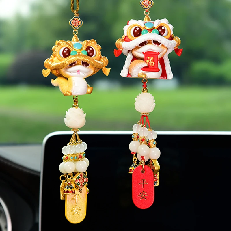 Chinese Style Car Pendant Year of the Snake Tassel Doll Auto Rearview Mirror Decoration Accessories New Year Celebration Charms