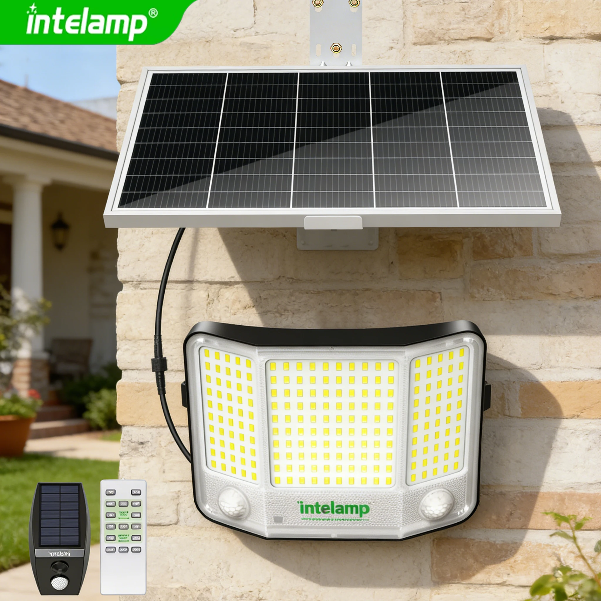 Solar Motion Lights Outdoor, 6500K 251 LED Solar Security Lights with Remote Control, IP65 Waterproof Powered Flood Lights