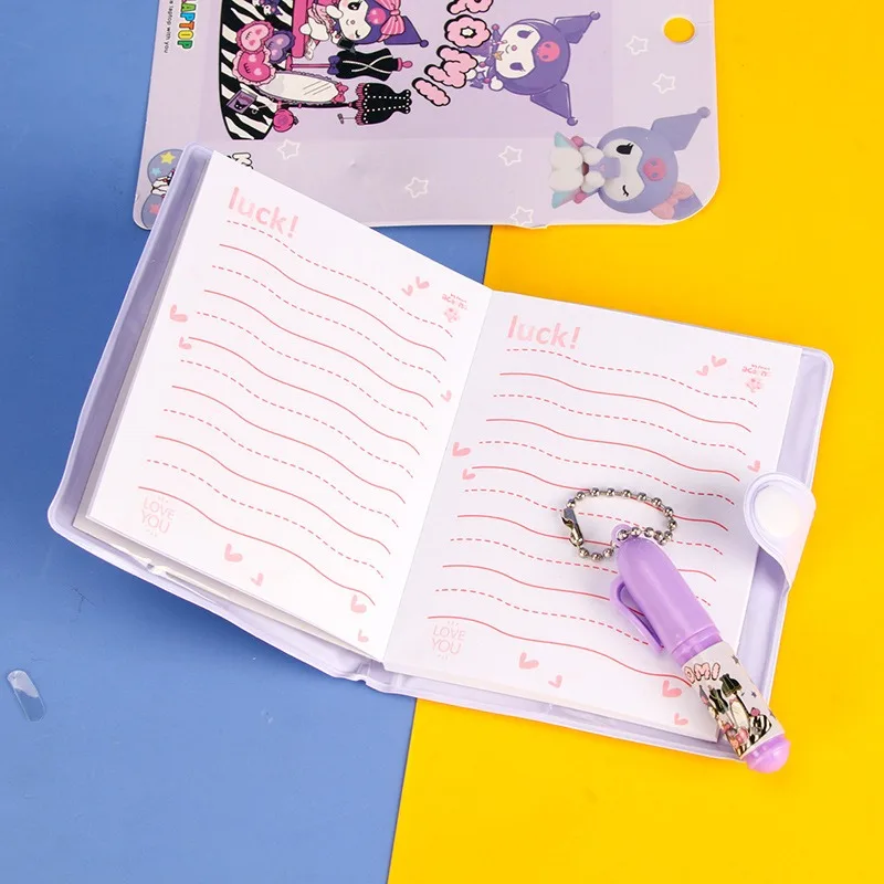 Sanrio notes Notebook Anime Kuromi Cinnamoroll melodia MINI przenośna księga przybory szkolne prezenty dla dzieci papeterii