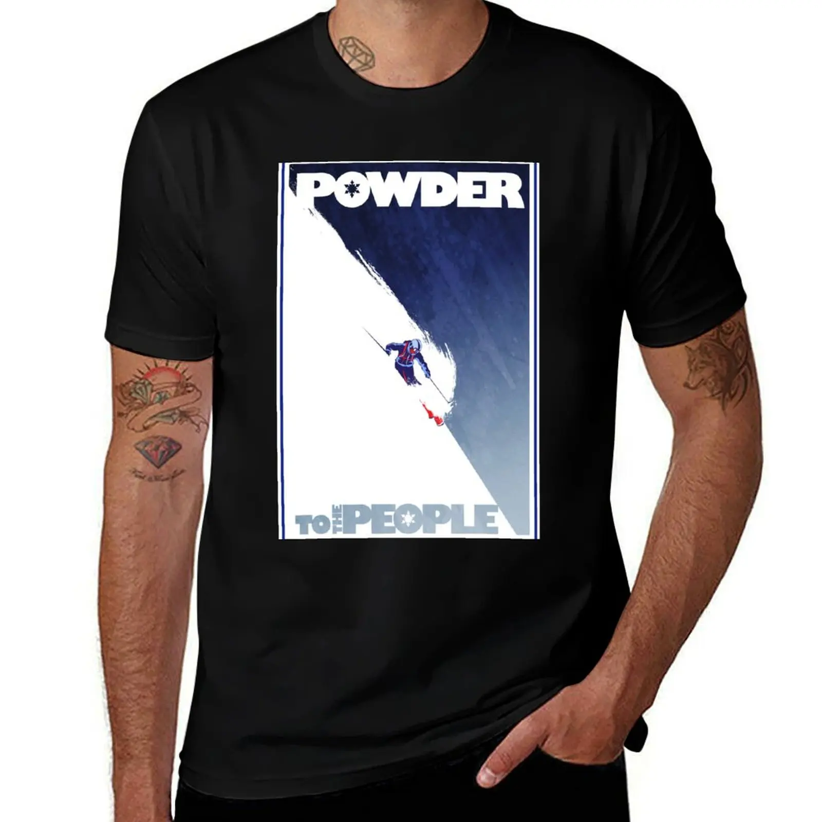 Powder to the People T-Shirt Daily Work Short Sleeve Top T-Shirt