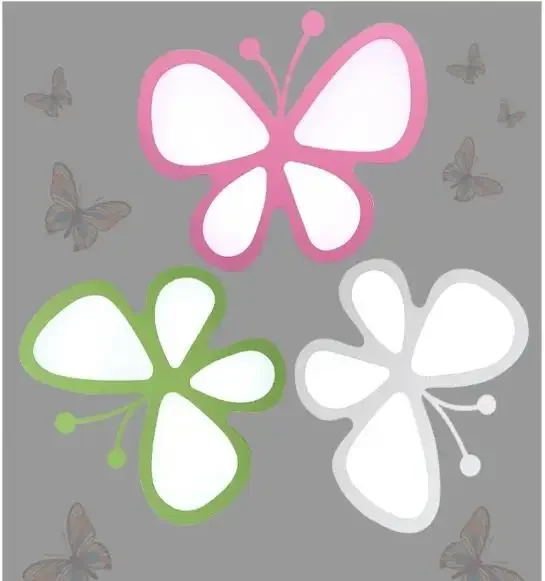 

Modern brief LED ceiling lamp children bedroom colorful butterfly hollow iron home deco dining room acrylic ceiling light