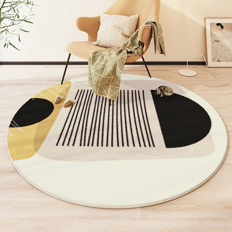 Modern Light Luxury Round Carpet Living Room Decoration Carpets Bedroom Dressing Table Rocking Chair Plush Rug Home Soft Rugs