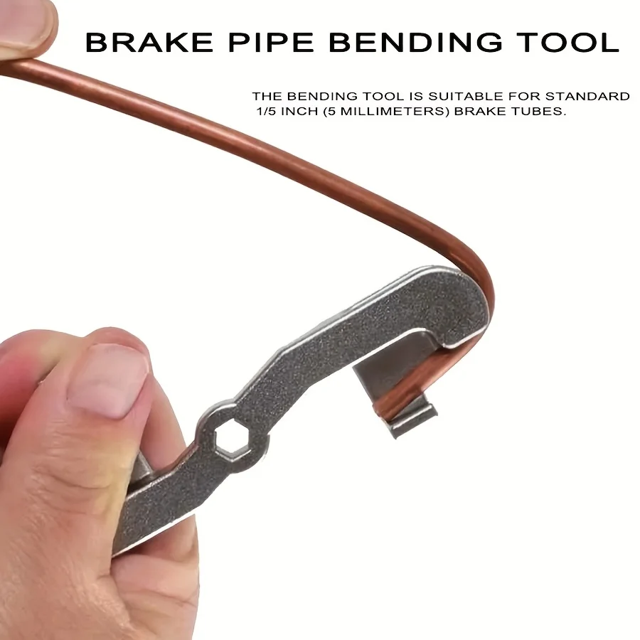 Brake Line Tool Pipe Adapter Adjustable Bendable Durable Metal Construction For Most Vehicles Maintenance Hand-Held Repair Tool